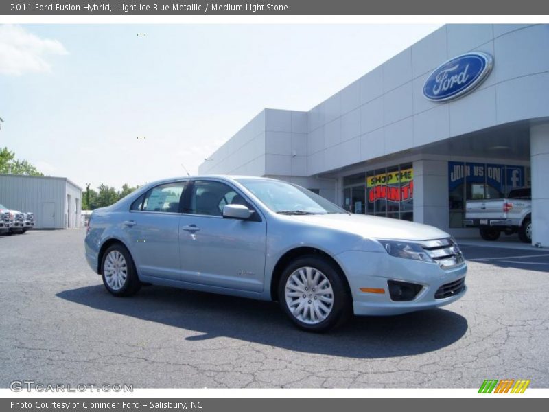 Light Ice Blue Metallic / Medium Light Stone 2011 Ford Fusion Hybrid