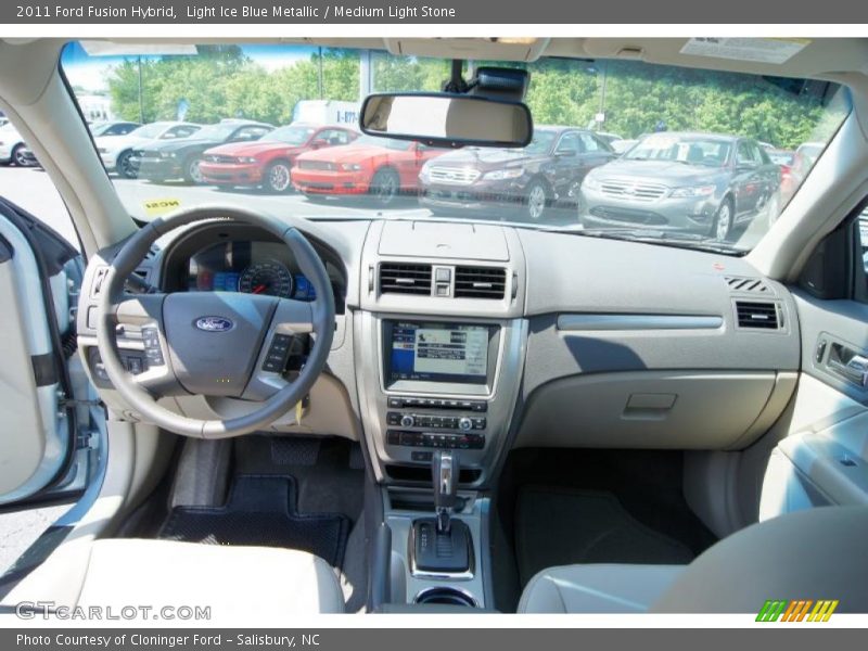 Light Ice Blue Metallic / Medium Light Stone 2011 Ford Fusion Hybrid