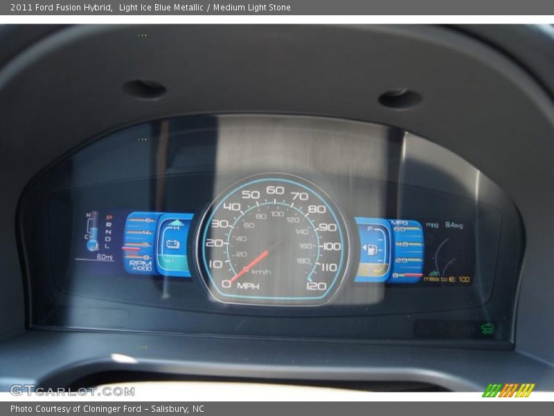 Light Ice Blue Metallic / Medium Light Stone 2011 Ford Fusion Hybrid