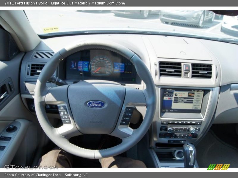 Light Ice Blue Metallic / Medium Light Stone 2011 Ford Fusion Hybrid