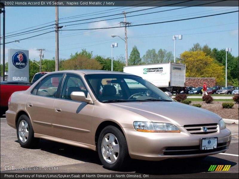 Naples Gold Metallic / Ivory 2002 Honda Accord EX V6 Sedan