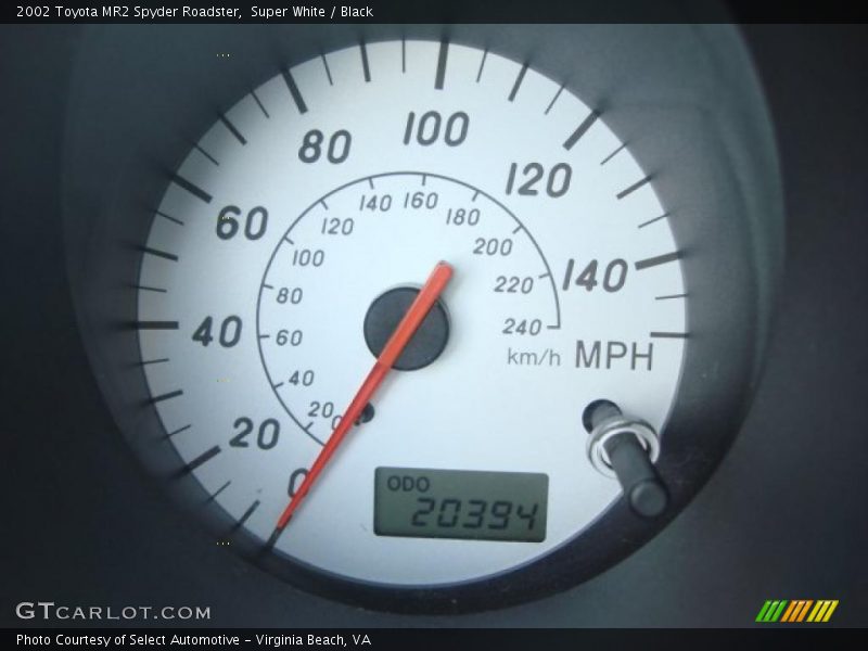 Super White / Black 2002 Toyota MR2 Spyder Roadster