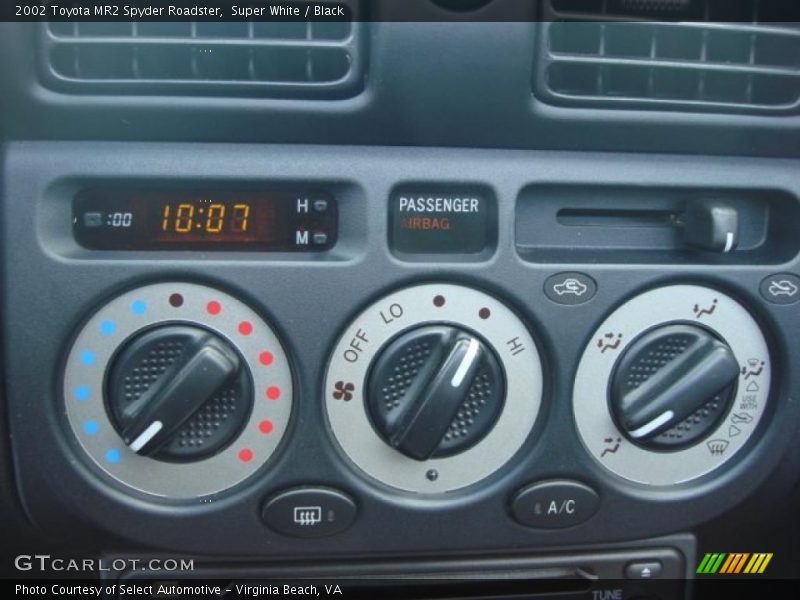 Controls of 2002 MR2 Spyder Roadster