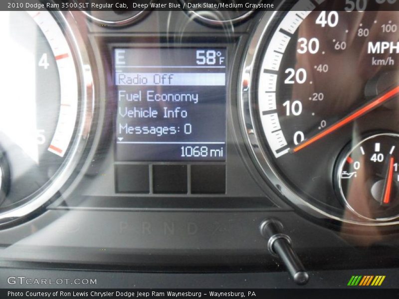 Deep Water Blue / Dark Slate/Medium Graystone 2010 Dodge Ram 3500 SLT Regular Cab