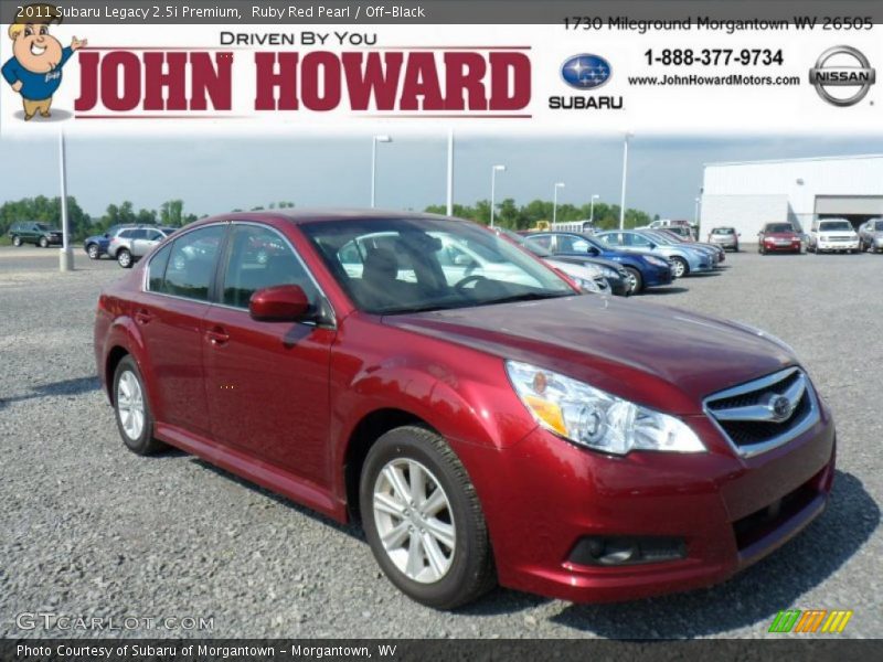 Ruby Red Pearl / Off-Black 2011 Subaru Legacy 2.5i Premium