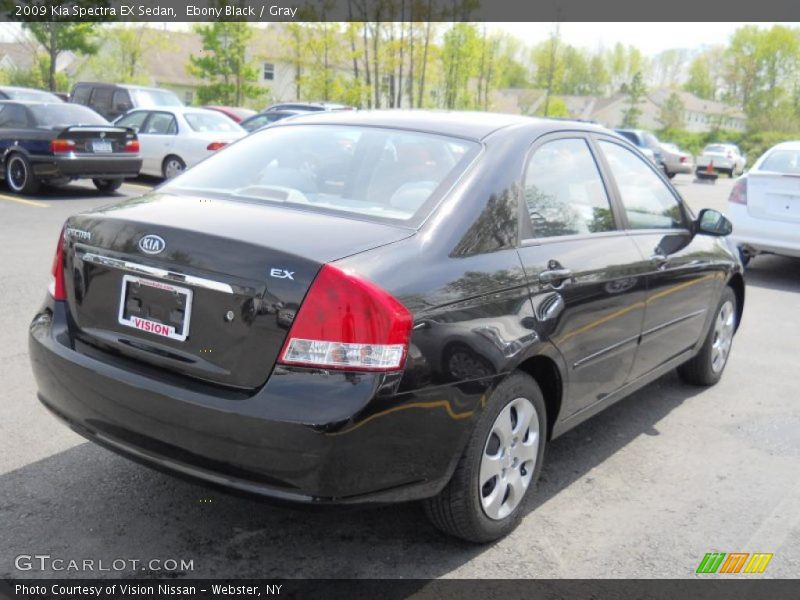 Ebony Black / Gray 2009 Kia Spectra EX Sedan