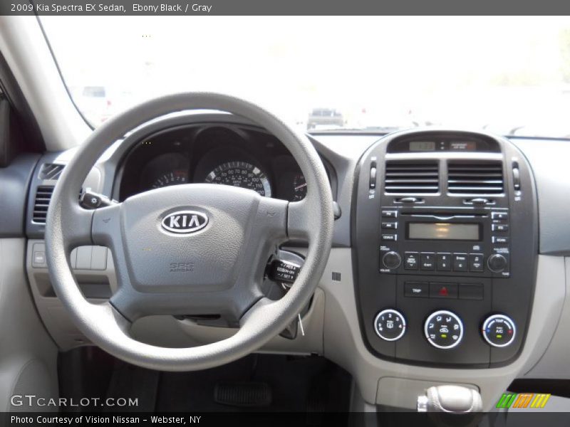 Ebony Black / Gray 2009 Kia Spectra EX Sedan