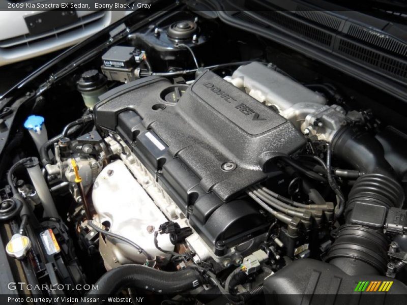 Ebony Black / Gray 2009 Kia Spectra EX Sedan