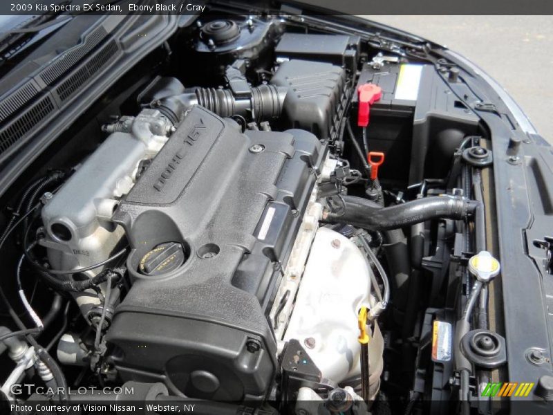 Ebony Black / Gray 2009 Kia Spectra EX Sedan