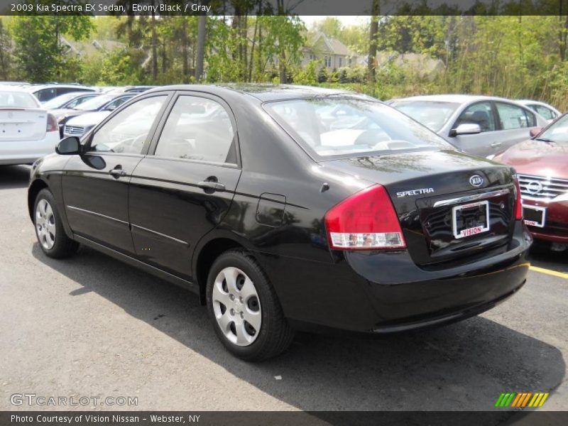 Ebony Black / Gray 2009 Kia Spectra EX Sedan