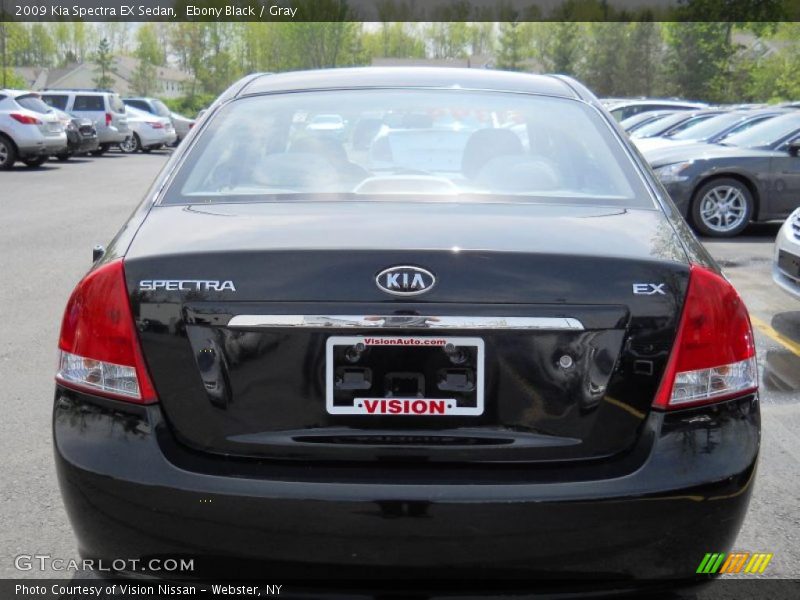 Ebony Black / Gray 2009 Kia Spectra EX Sedan