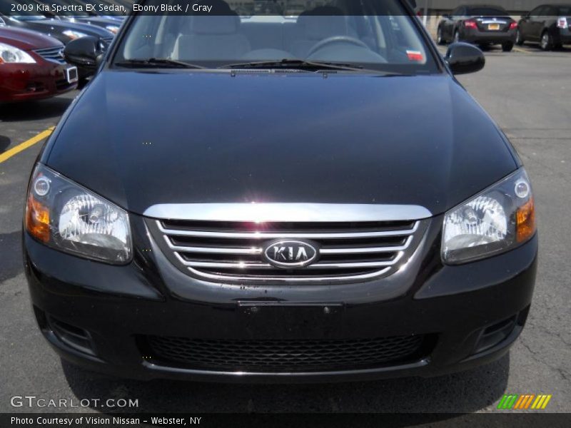 Ebony Black / Gray 2009 Kia Spectra EX Sedan