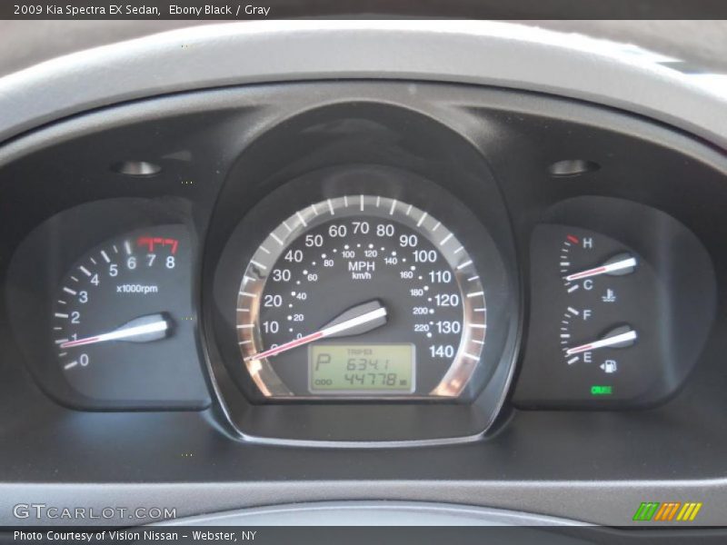 Ebony Black / Gray 2009 Kia Spectra EX Sedan