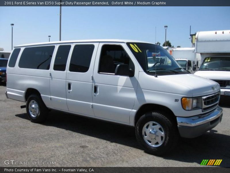 Oxford White / Medium Graphite 2001 Ford E Series Van E350 Super Duty Passenger Extended