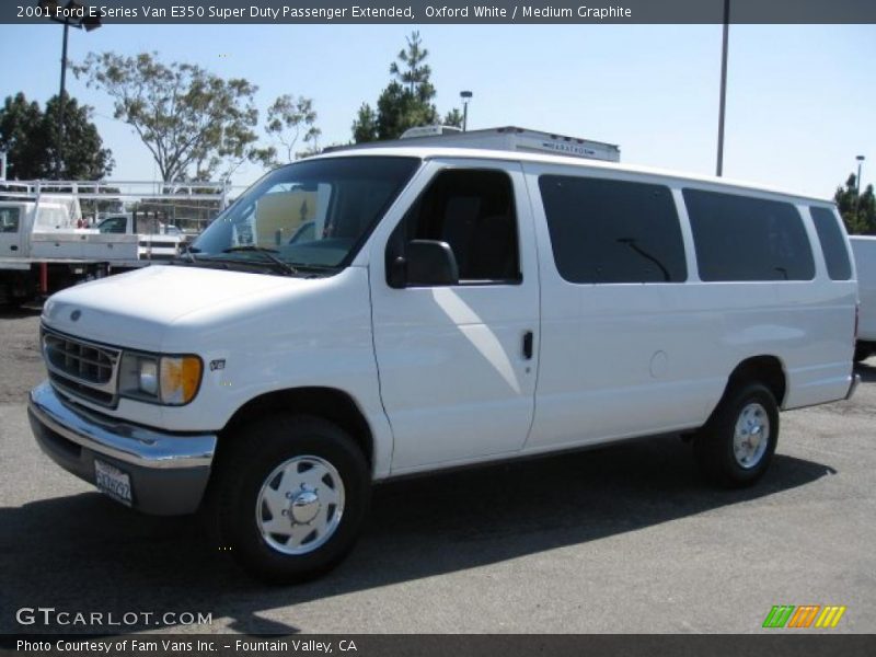 Oxford White / Medium Graphite 2001 Ford E Series Van E350 Super Duty Passenger Extended