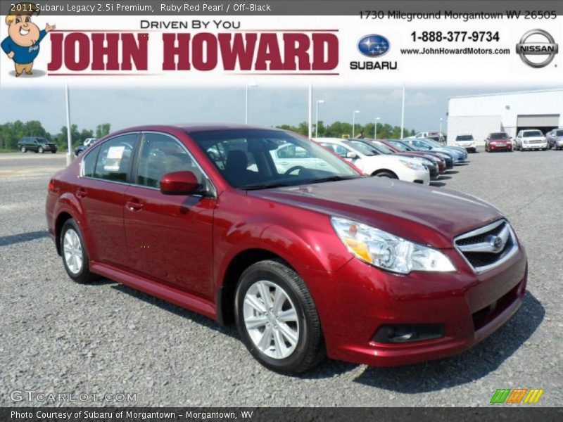 Ruby Red Pearl / Off-Black 2011 Subaru Legacy 2.5i Premium