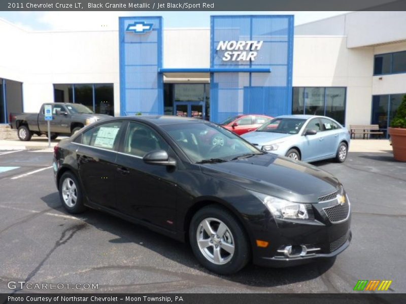 Black Granite Metallic / Jet Black/Sport Red 2011 Chevrolet Cruze LT