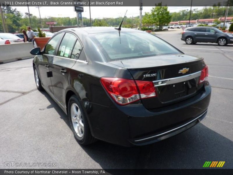 Black Granite Metallic / Jet Black/Sport Red 2011 Chevrolet Cruze LT