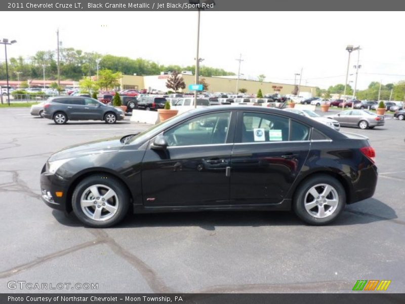 Black Granite Metallic / Jet Black/Sport Red 2011 Chevrolet Cruze LT