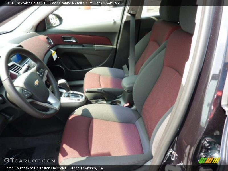 Black Granite Metallic / Jet Black/Sport Red 2011 Chevrolet Cruze LT
