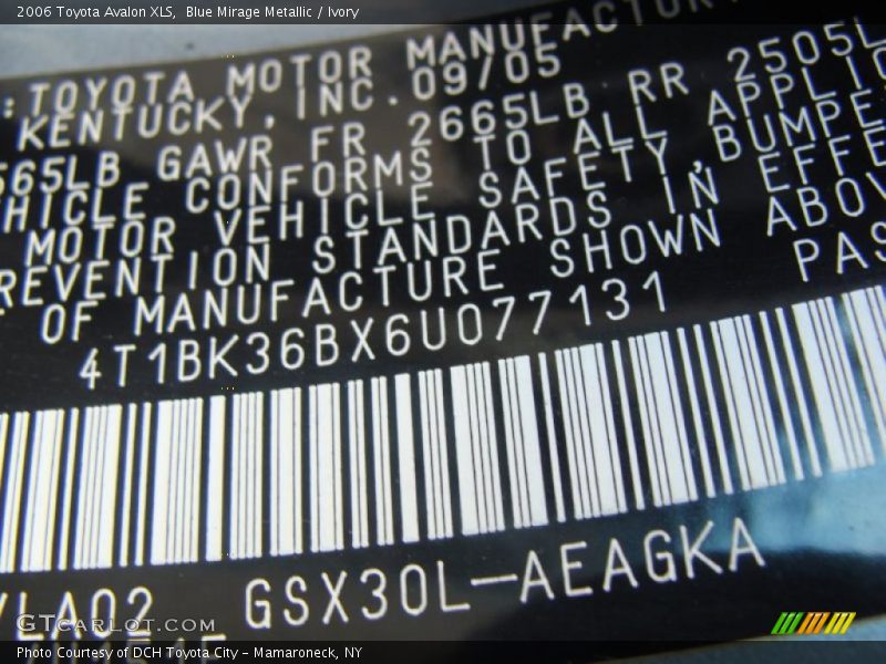 Blue Mirage Metallic / Ivory 2006 Toyota Avalon XLS