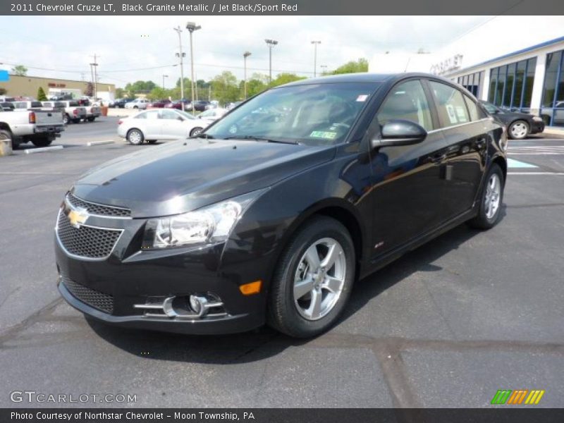 Black Granite Metallic / Jet Black/Sport Red 2011 Chevrolet Cruze LT