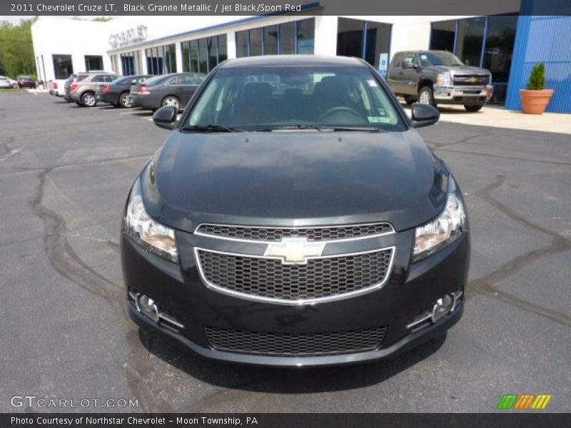 Black Granite Metallic / Jet Black/Sport Red 2011 Chevrolet Cruze LT