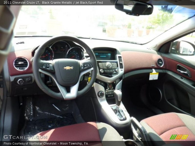 Black Granite Metallic / Jet Black/Sport Red 2011 Chevrolet Cruze LT