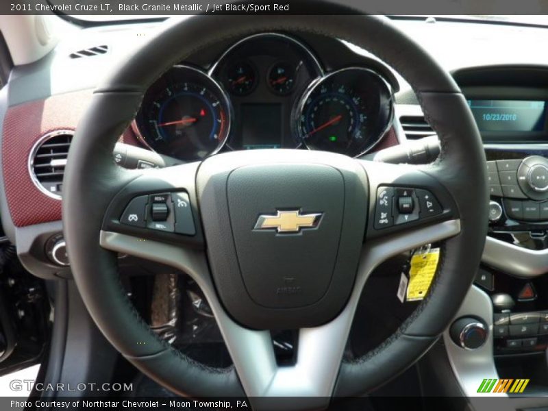 Black Granite Metallic / Jet Black/Sport Red 2011 Chevrolet Cruze LT