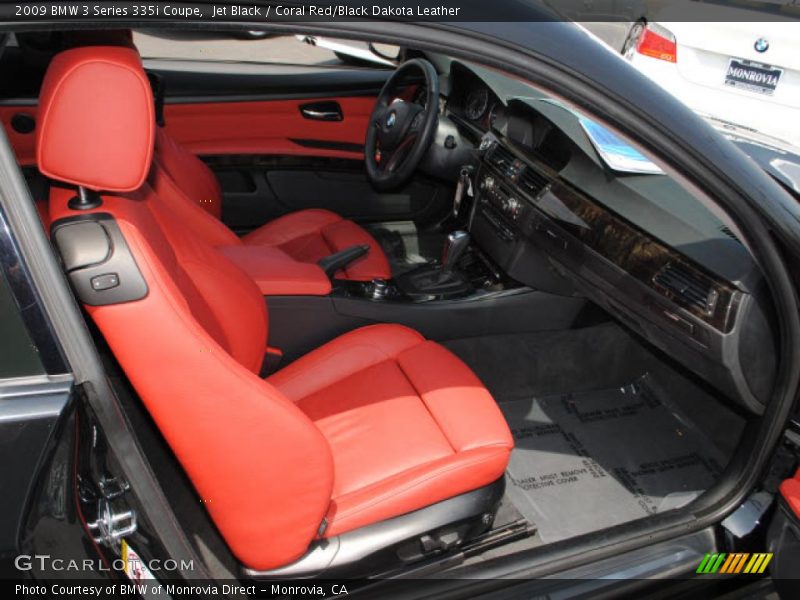 Jet Black / Coral Red/Black Dakota Leather 2009 BMW 3 Series 335i Coupe