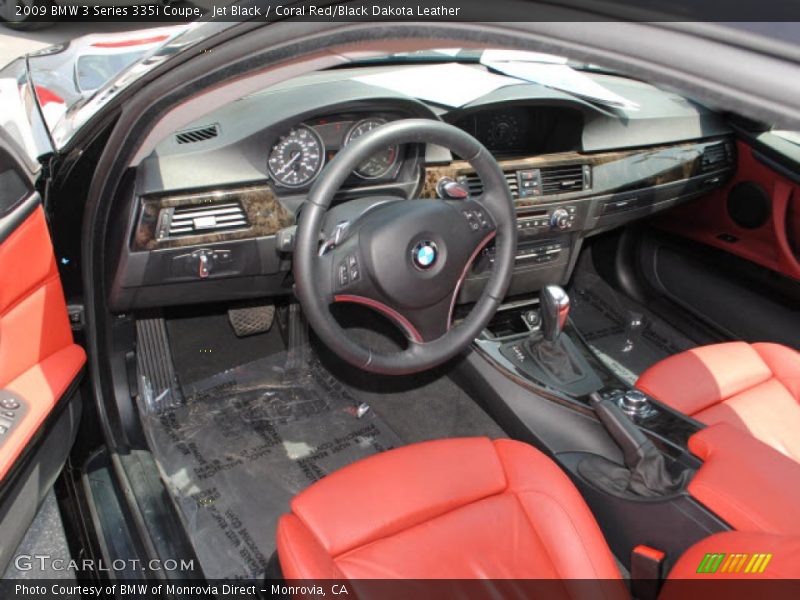 Jet Black / Coral Red/Black Dakota Leather 2009 BMW 3 Series 335i Coupe