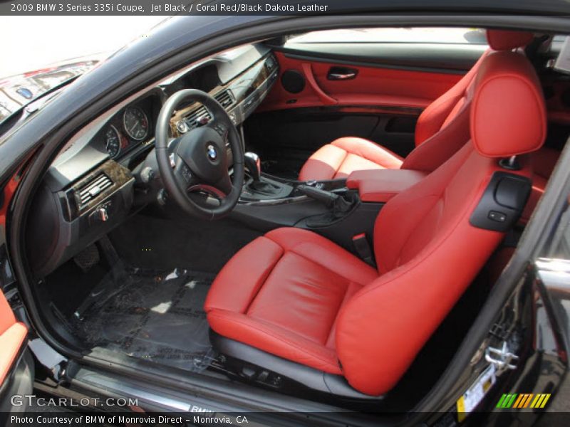 Jet Black / Coral Red/Black Dakota Leather 2009 BMW 3 Series 335i Coupe