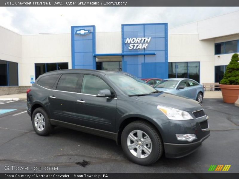 Cyber Gray Metallic / Ebony/Ebony 2011 Chevrolet Traverse LT AWD