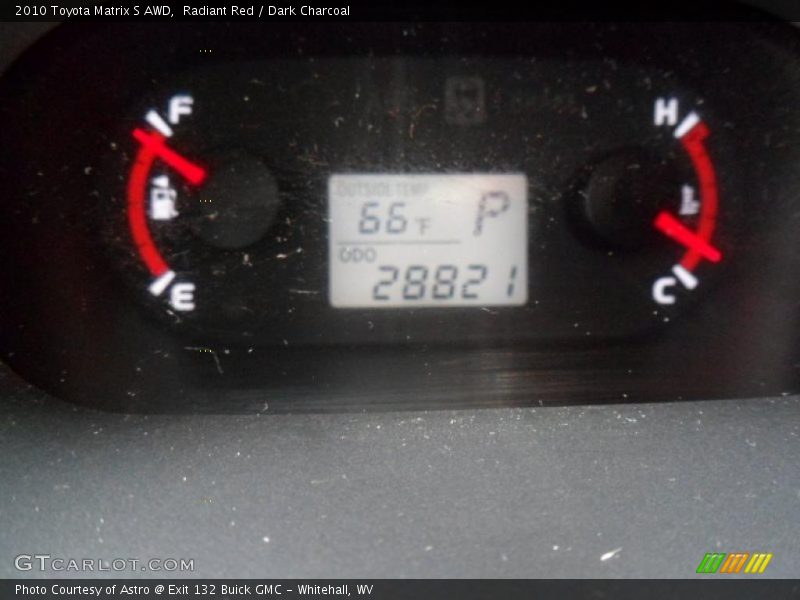 Radiant Red / Dark Charcoal 2010 Toyota Matrix S AWD