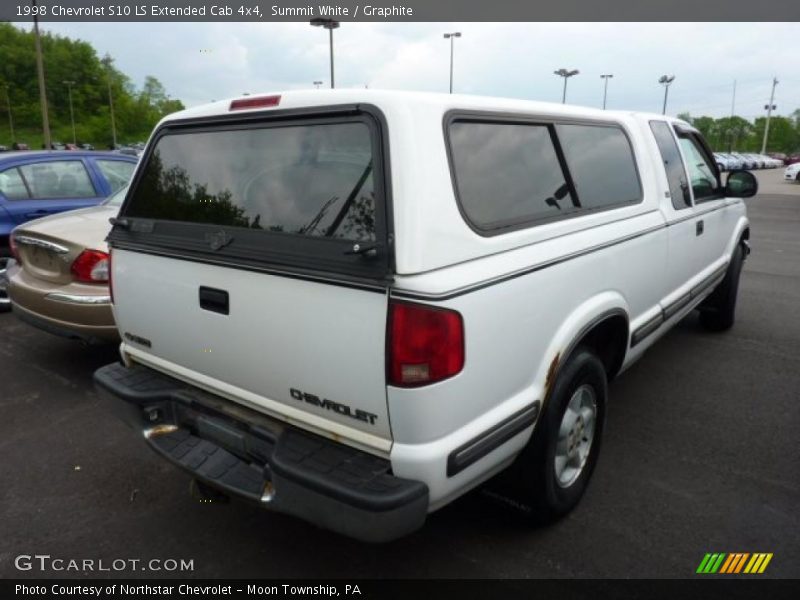 Summit White / Graphite 1998 Chevrolet S10 LS Extended Cab 4x4