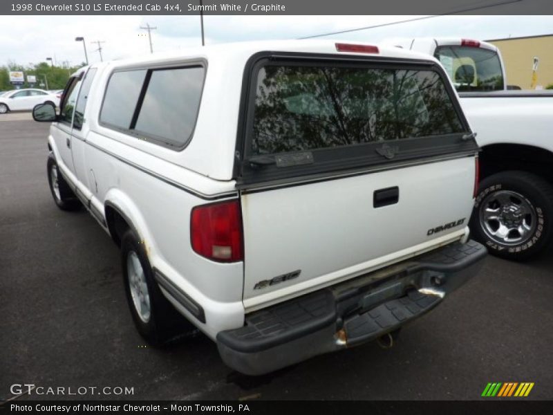 Summit White / Graphite 1998 Chevrolet S10 LS Extended Cab 4x4