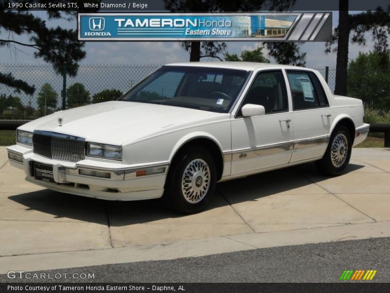 White Diamond / Beige 1990 Cadillac Seville STS