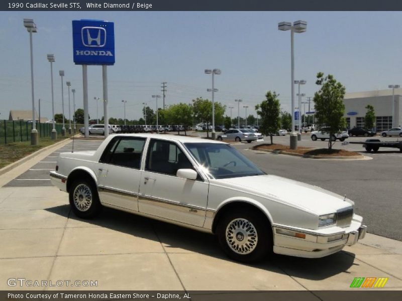 White Diamond / Beige 1990 Cadillac Seville STS