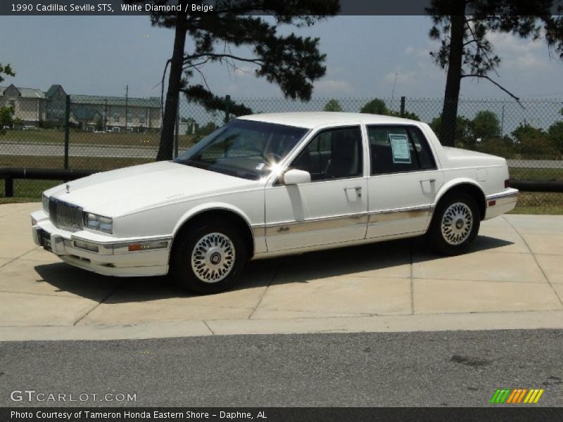 White Diamond / Beige 1990 Cadillac Seville STS