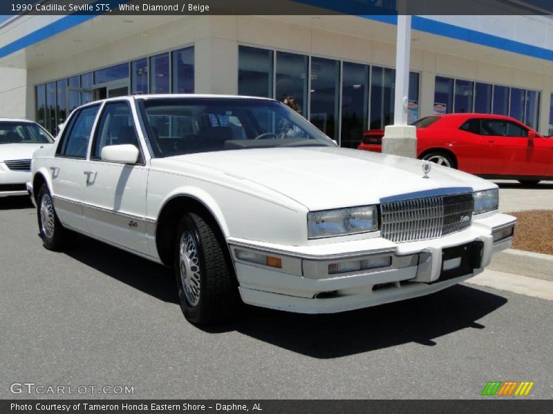 White Diamond / Beige 1990 Cadillac Seville STS