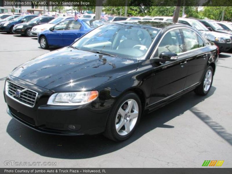 Black / Sandstone Beige 2008 Volvo S80 T6 AWD
