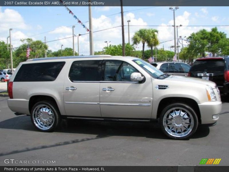 Gold Mist / Ebony/Ebony 2007 Cadillac Escalade ESV AWD