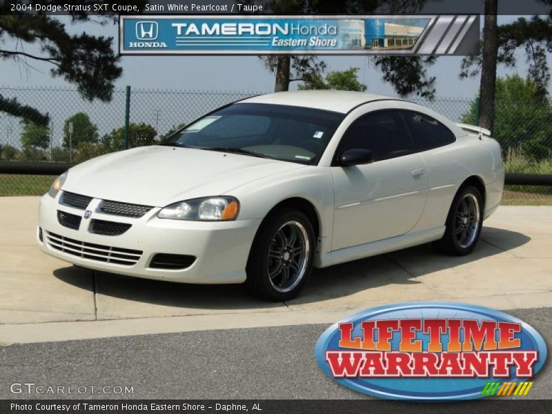 Satin White Pearlcoat / Taupe 2004 Dodge Stratus SXT Coupe