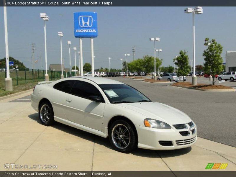 Satin White Pearlcoat / Taupe 2004 Dodge Stratus SXT Coupe