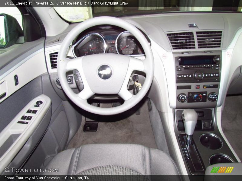 Silver Ice Metallic / Dark Gray/Light Gray 2011 Chevrolet Traverse LS