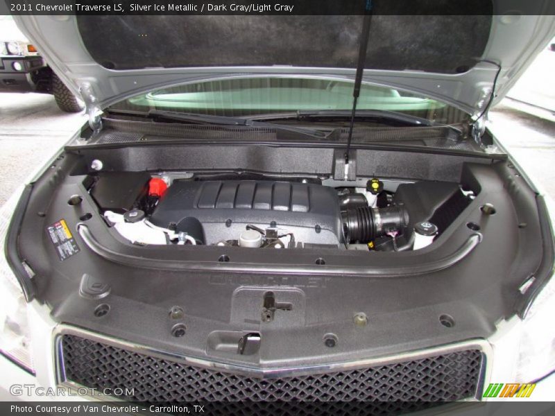Silver Ice Metallic / Dark Gray/Light Gray 2011 Chevrolet Traverse LS