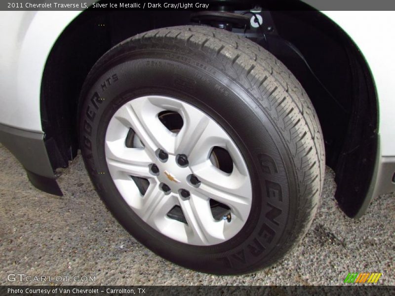Silver Ice Metallic / Dark Gray/Light Gray 2011 Chevrolet Traverse LS