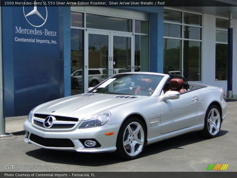 Silver Arrow Silver Metallic / Red 2009 Mercedes-Benz SL 550 Silver Arrow Edition Roadster