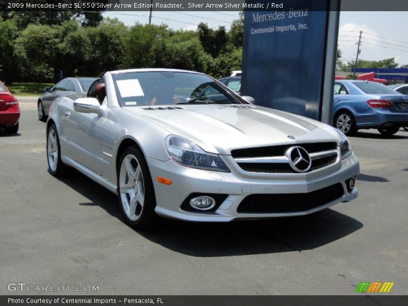 Silver Arrow Silver Metallic / Red 2009 Mercedes-Benz SL 550 Silver Arrow Edition Roadster