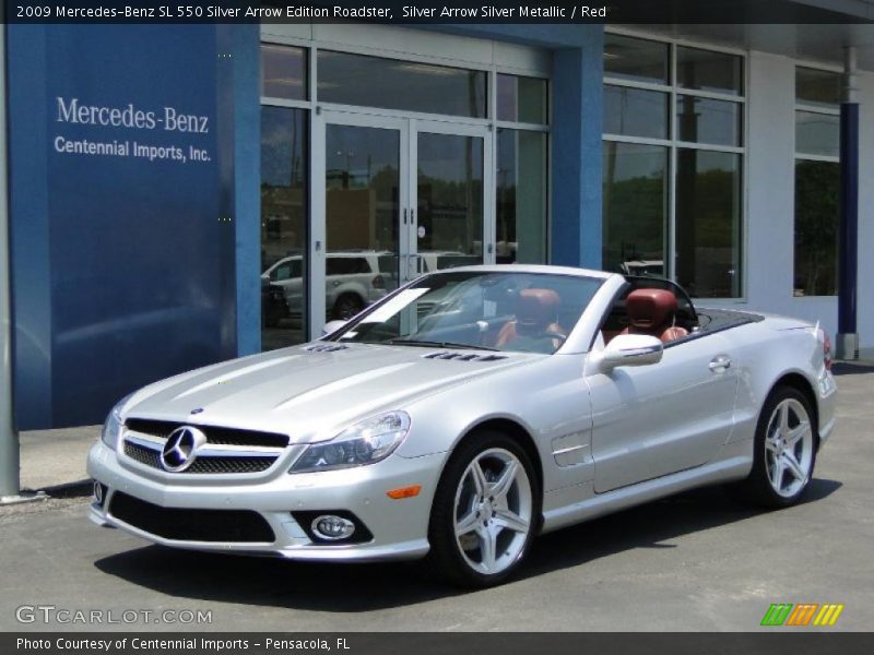 Silver Arrow Silver Metallic / Red 2009 Mercedes-Benz SL 550 Silver Arrow Edition Roadster